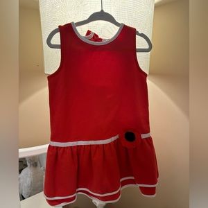 Janie and Jack Red Poppy Drop Waist Sleeveless Dress Girls Size 3 with hat
